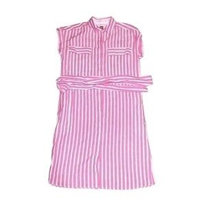 Boss by Hugo boss linen blend striped dress pink/white